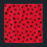 Black Paw Prints Pattern on Red Bandana<br><div class="desc">Show how much you love animals with this cute black paw print patterned bandanna. Shown here in red,  it also looks awesome with other lighter backgrounds. Bet your pet will look adorable wearing it!</div>