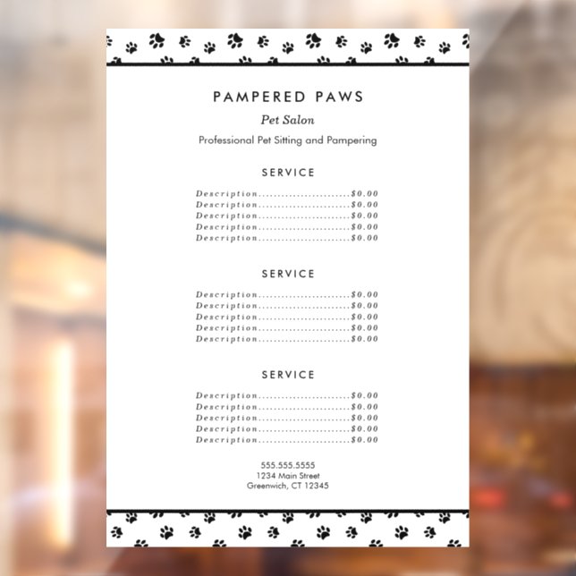 Black Paw Prints Professional Pet Salon Services (Sheet 2)
