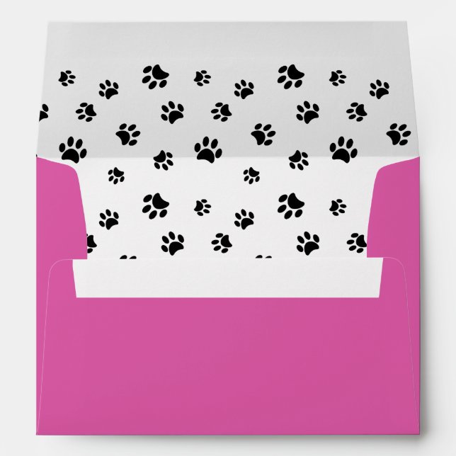 Black Paw Prints with Name and Address Envelopes (Back (Bottom))