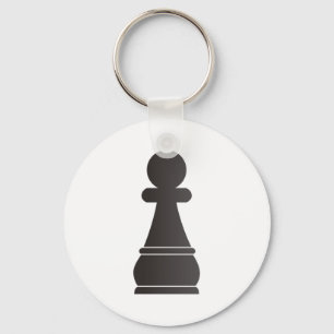 Black Pawn Chess Piece Key Ring