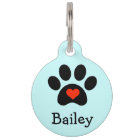 Black Pawprint with Red Heart Custom