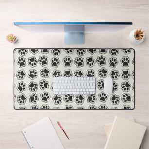 Black Paws, Dog Paws, Cat Paws, Outline Desk Mat
