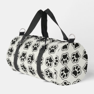 Black Paws, Dog Paws, Cat Paws, Outline Duffle Bag