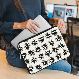 Black Paws, Dog Paws, Cat Paws, Outline Laptop Sleeve