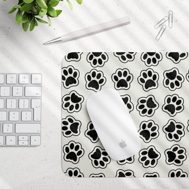 Black Paws, Dog Paws, Cat Paws, Outline Mouse Pad (Creator Uploaded)
