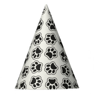Black Paws, Dog Paws, Cat Paws, Outline Party Hat