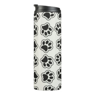 Black Paws, Dog Paws, Cat Paws, Outline Thermal Tumbler