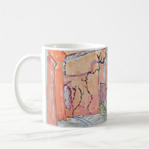 Black Paws in Sun-Drenched Alley Coffee Mug