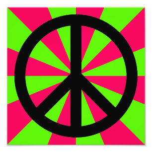 Black Peace Symbol Photo Print