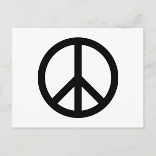 Black Peace Symbol Postcard