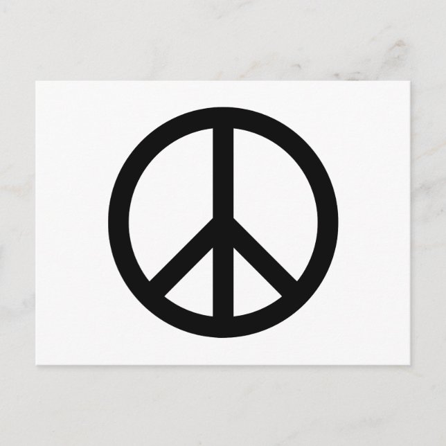 Black Peace Symbol Postcard (Front)