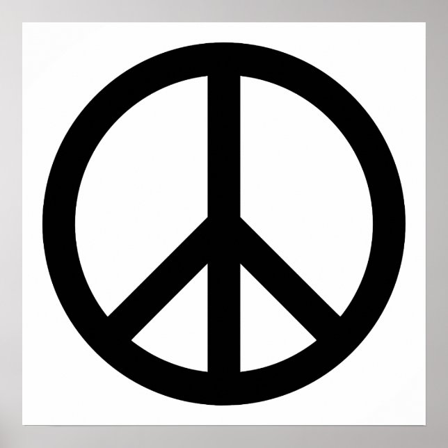 Black Peace Symbol Poster (Front)