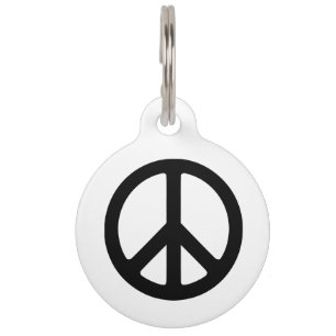 Black Peace Symbol Template Pet Tag