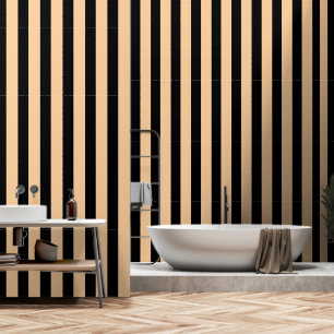 Black Peach Stripe Geometrical Shapes  Wallpaper