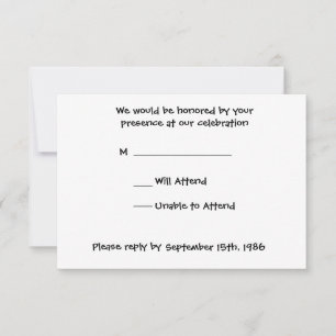 Black Peacock Still lIfe RSVP Card