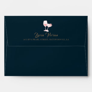 Black Pearl Colour Champagne Retro Bridal Shower Envelope