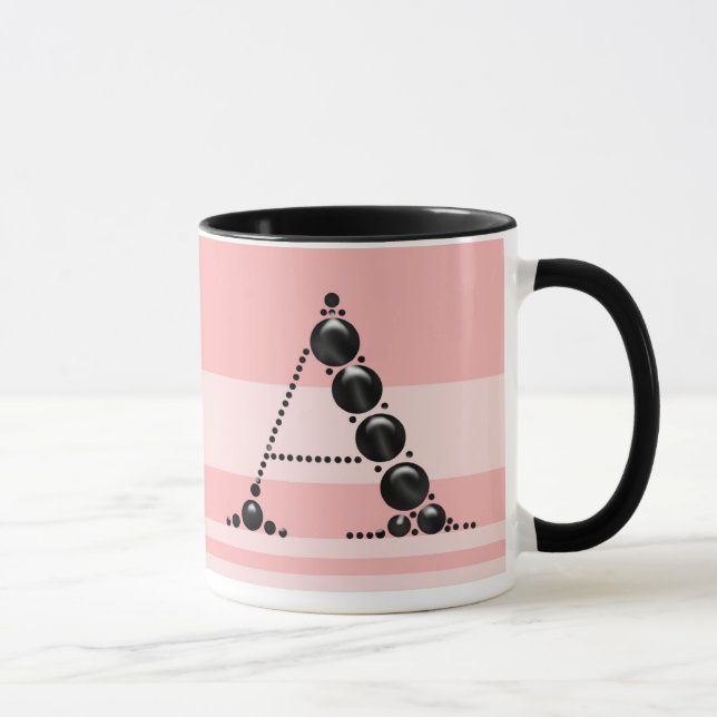 Black Pearl Monogram Font Cup (Right)