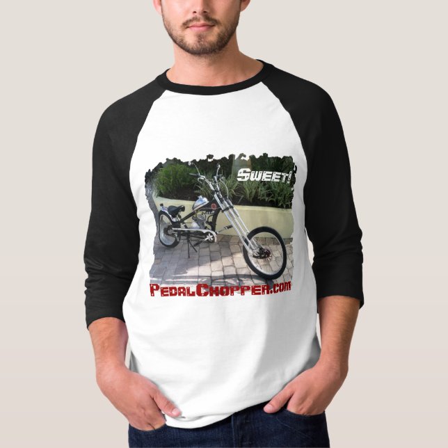 Black Pedal Chopper Motorised Bike-"Sweet!" T-Shirt (Front)