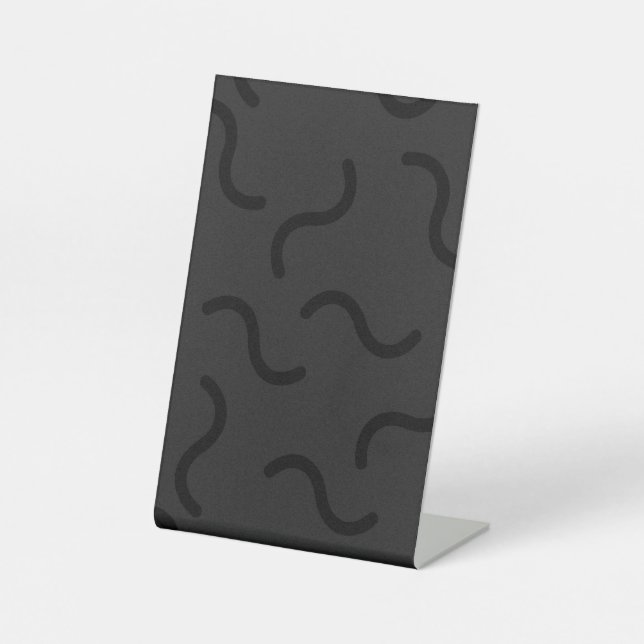Black Pedestal Sign Minimal Desk Display (Front)