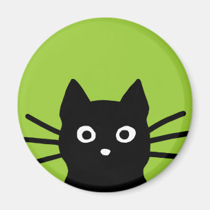 Black Peeking Cat Magnet