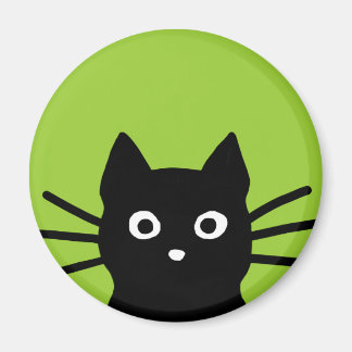 Black Peeking Cat Magnet