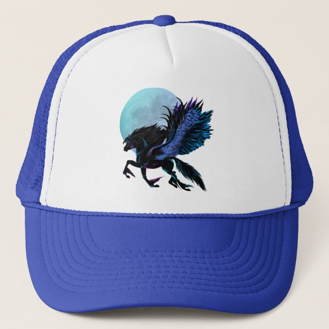 Black Pegasus and Blue Moon Hat (Front)