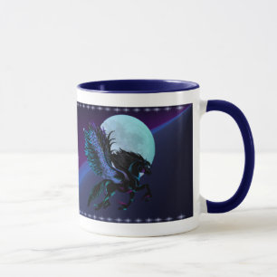Black Pegasus and Blue Moon Mug