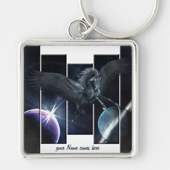 black Pegasus Key Chain (Front)