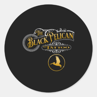 Black Pelican Tattoo Shop Classic Round Sticker