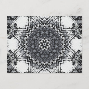 Black Pen Sketch Abstract Mandala Postcard