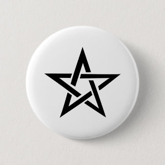 black pentacle pentagram devil 666 6 cm round badge