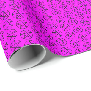 Black Pentagram on Pink Wrapping Paper