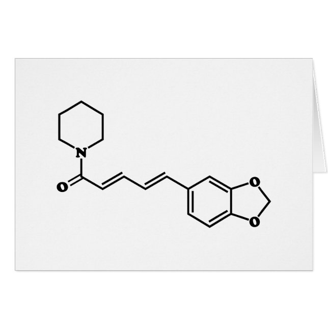 Black Pepper Piperine Molecular Chemical Formula (Front Horizontal)