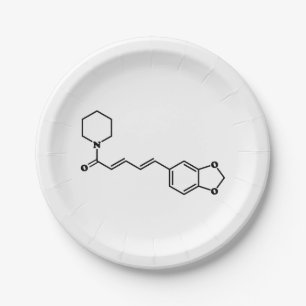 Black Pepper Piperine Molecular Chemical Formula Paper Plate