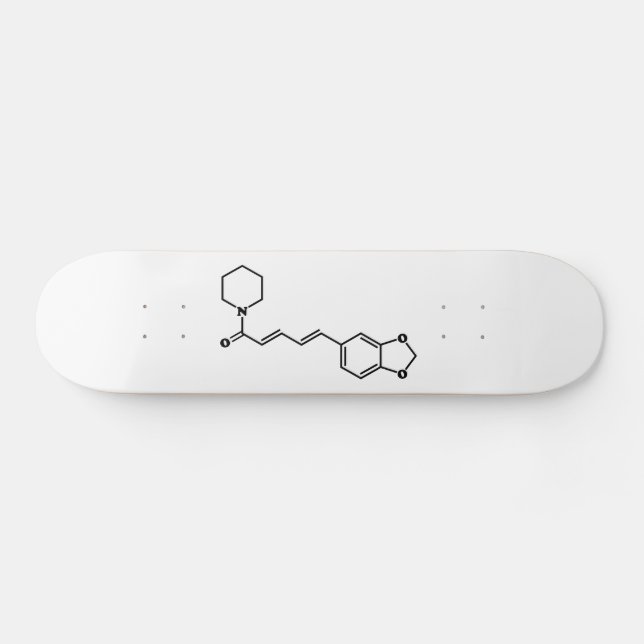 Black Pepper Piperine Molecular Chemical Formula Skateboard (Horz)