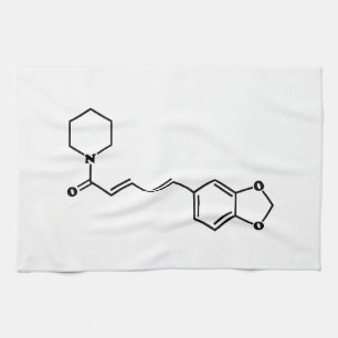 Black Pepper Piperine Molecular Chemical Formula Tea Towel