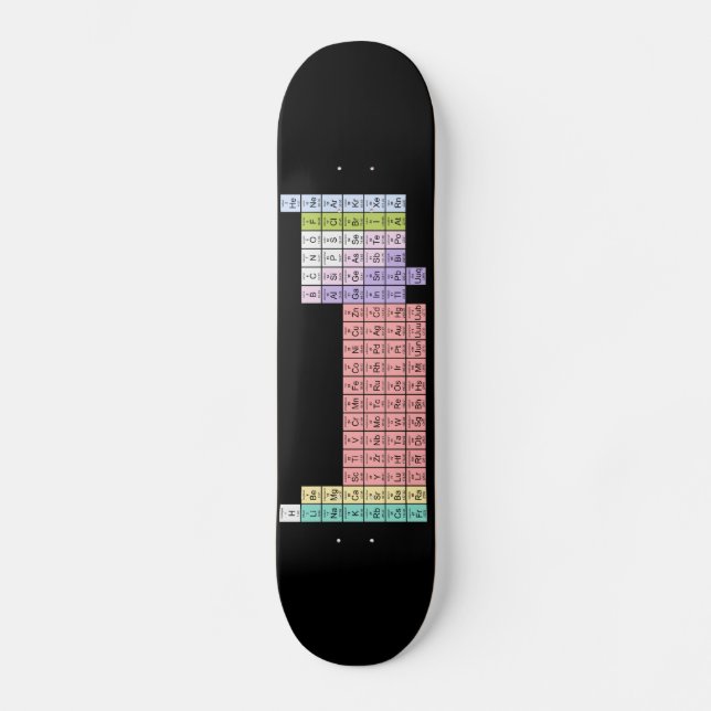 Black Periodic Table skateboard (Front)