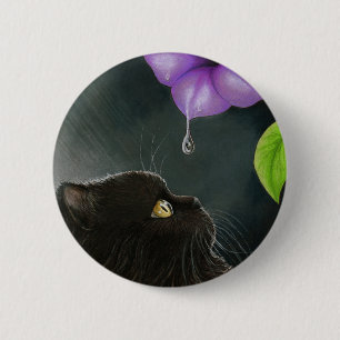 Black Persian Cat 514 6 Cm Round Badge