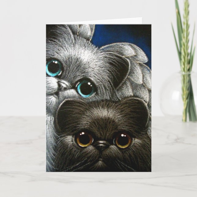 BLACK PERSIAN CAT & ANGEL CUSTOMIZE CARD (Front)