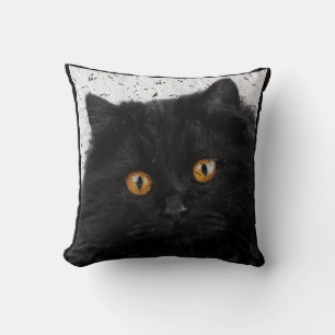 Black Persian Cat Face Cushion