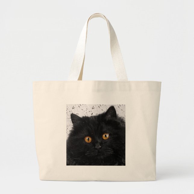 Black Persian Face Large Tote Bag (Front)