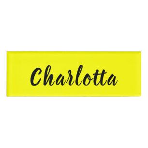 Black Personalise Name   Neon Yellow Colour Tag