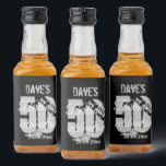 Black Personalised 50th Any Birthday Party Liquor Bottle Label<br><div class="desc">Black Personalised 50th Any Birthday Party Mini Liquor Favour Liquor Bottle Labels</div>