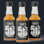 Black Personalised 50th Any Birthday Party Liquor Bottle Label<br><div class="desc">Black Personalised 50th Any Birthday Party Mini Liquor Favour Liquor Bottle Labels</div>