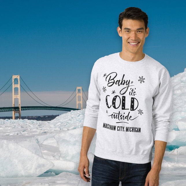 Black Personalised Baby It's Cold Outside Holiday Sweatshirt (Creator Uploaded)