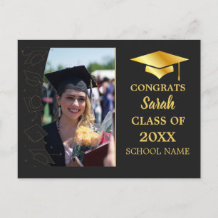 Black Personalised Congratulations Class Of 2023 Postcard