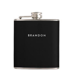 Black Personalised Flasks For Men