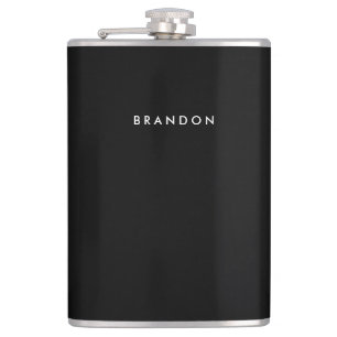 Black Personalised Flasks For Men 8oz