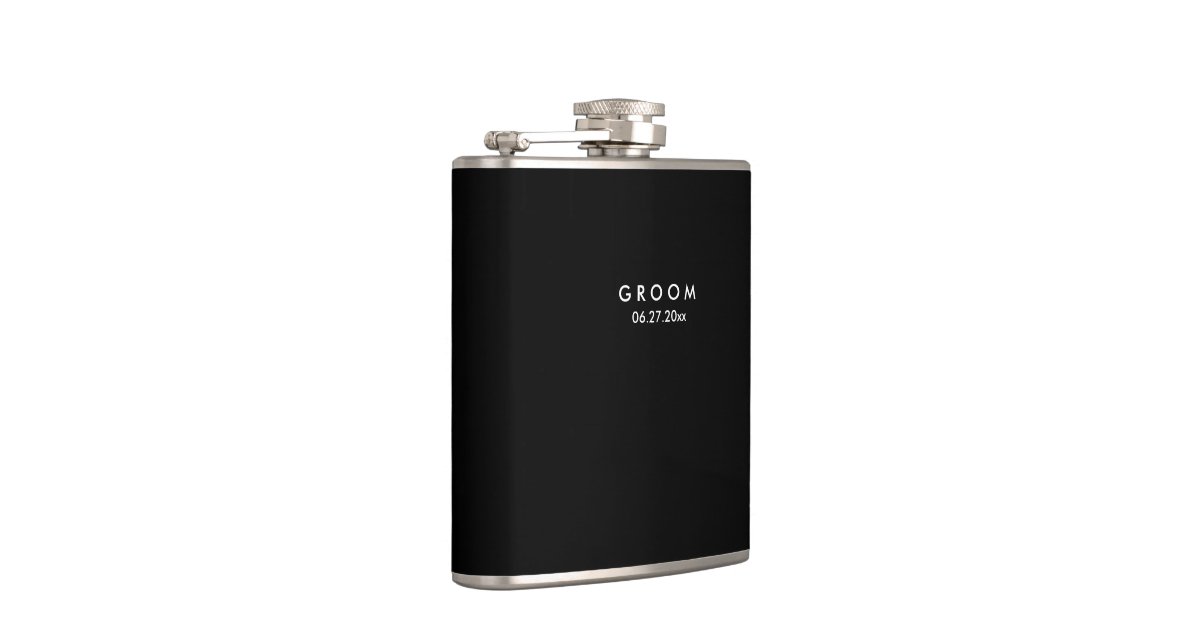 Black Personalised Flasks Wedding Gifts For Groom Zazzle