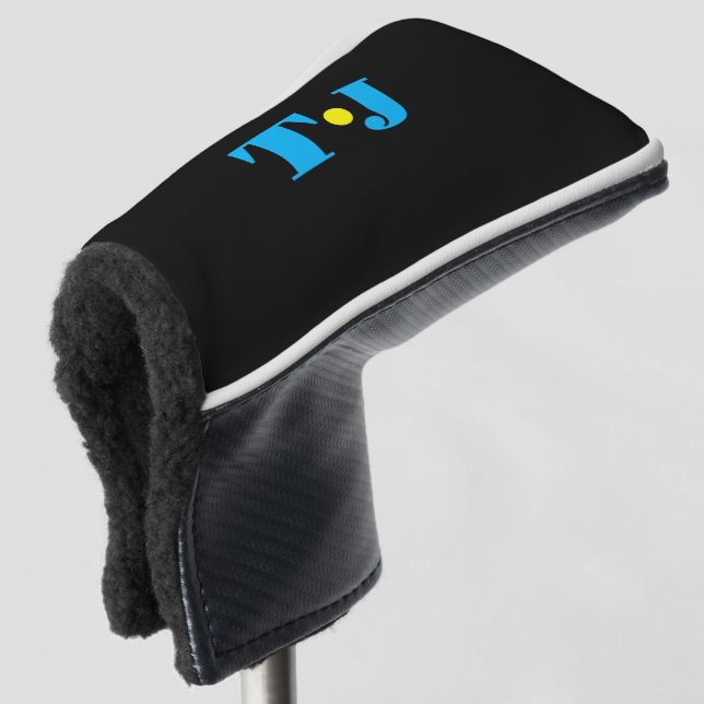 Black Personalised Golf Head Cover (3/4 Front)